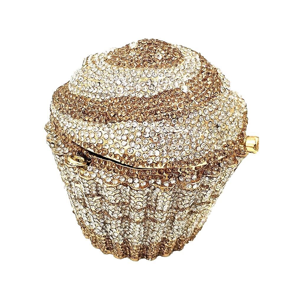7230 Cute Cupcake Rhinestone Clutch Diamond Crystal Purse Evening Bags